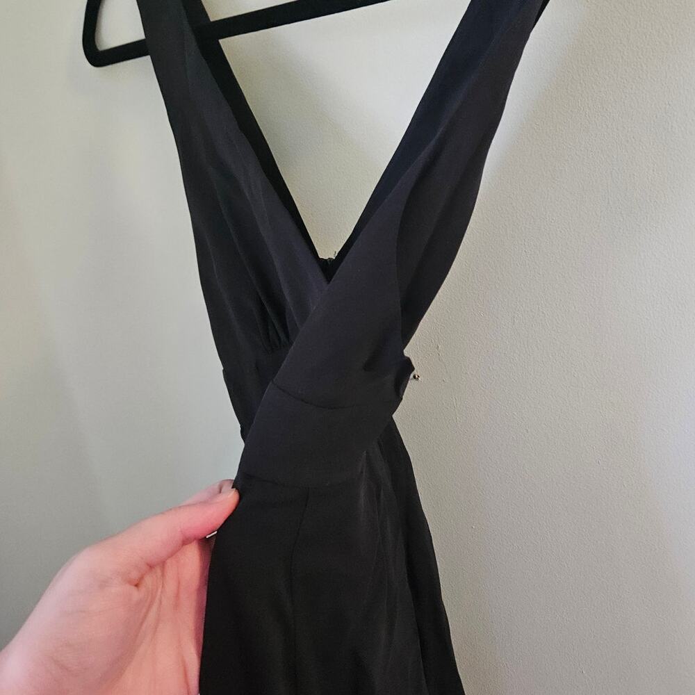 Theory Black Y2K Silk Blend Casual Midi Dress - Size 0 Minimalist LBD - USA Made - Picture 7 of 12